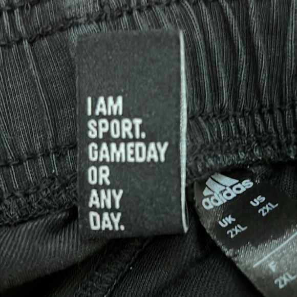 Adidas Baggy Jogger Sweatpants Black Spell Out Trefoil Logo Pockets 2XL XXL - Picture 13 of 14